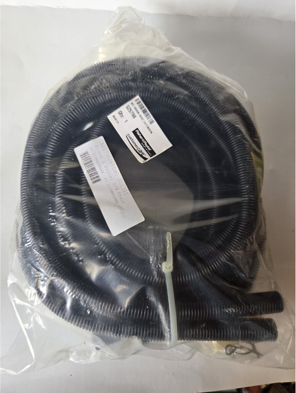 Fisher & Paykel Dishwasher Drain Hose Extension Kit #525798 NEW A22